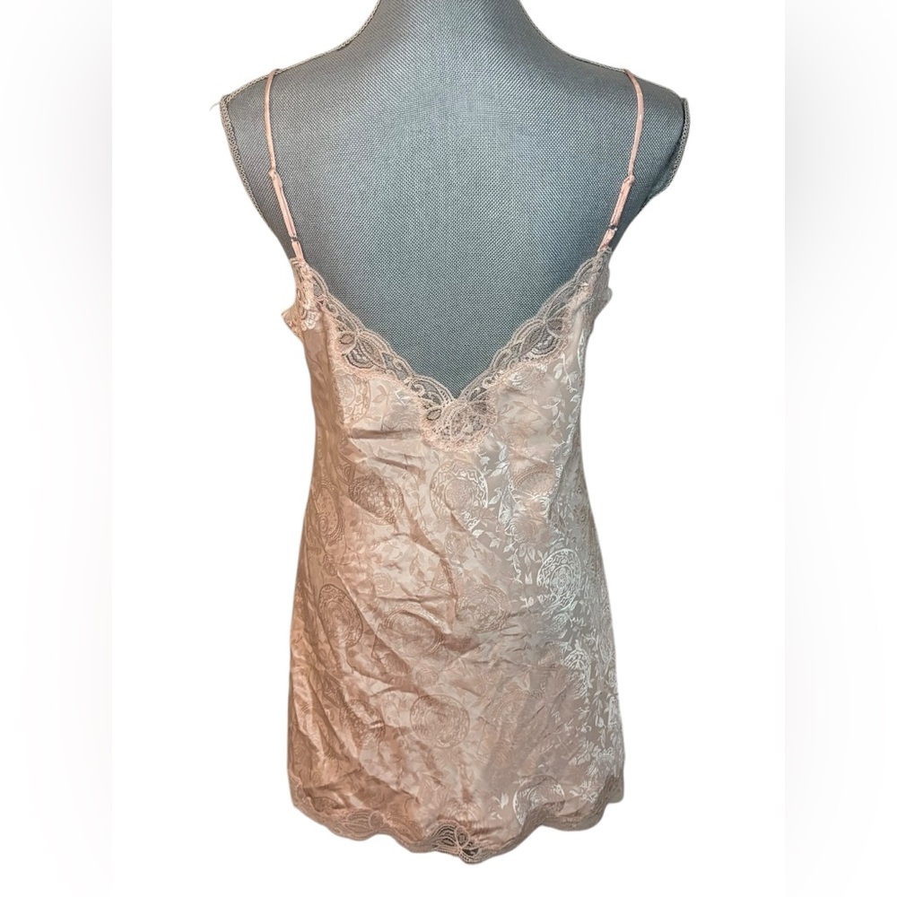 Vintage Victoria’s Secret Pink Lace Satin Slip Dress Y2K Size S - Picture 3 of 9